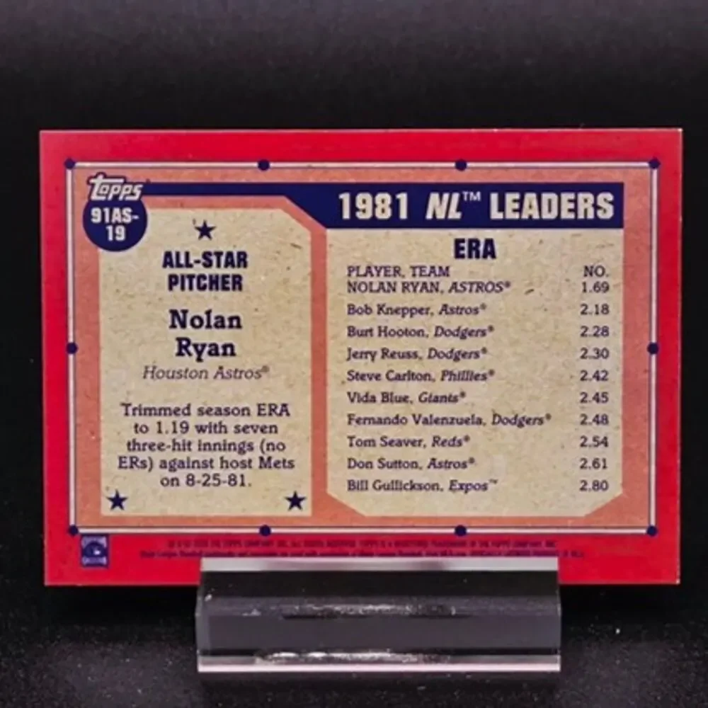Nolan Ryan Diamond Kings Purple Foil All-Stars Texas Rangers Hall of Famer